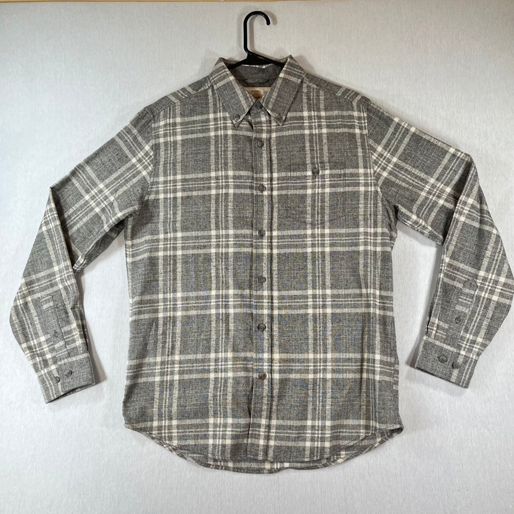 Weatherproof Vintage Flannel Shirt Mens N Gray Plaid Button Down Soft Cozy